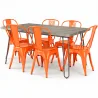Pack Mesa de Comedor - Diseño Industrial 150cm + Pack de 6 Sillas de Comedor - Diseño Industrial - Hairpin Stylix image 9