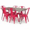 Pack Mesa de Comedor - Diseño Industrial 150cm + Pack de 6 Sillas de Comedor - Diseño Industrial - Hairpin Stylix image 9