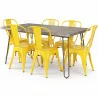 Pack Mesa de Comedor - Diseño Industrial 150cm + Pack de 6 Sillas de Comedor - Diseño Industrial - Hairpin Stylix image 9