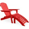 Tumbona con Reposapies - Silla de Jardin de Madera  - Adirondack image 9