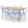 Pack Mesa de Comedor - Diseño Industrial 150cm + Pack de 6 Sillas de Comedor - Diseño Industrial - Hairpin Stylix image 9