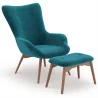 Sillón con Reposapiés - Tapizado en Terciopelo - Estilo Escandinavo - Huda image 9