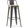 Taburete de Bar con Respaldo - Diseño Industrial - Madera y Acero - 76cm - New Edition - Stylix image 9