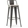 Taburete de Bar con Respaldo - Diseño Industrial - Madera y Acero - 76cm - New Edition - Stylix image 9