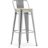 Taburete de Bar con Respaldo - Diseño Industrial - Madera y Acero - 76cm - New Edition - Stylix image 9