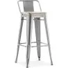 Taburete de Bar con Respaldo - Diseño Industrial - Madera y Acero - 76cm - New Edition - Stylix image 9