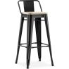 Taburete de Bar con Respaldo - Diseño Industrial - Madera y Acero - 76cm - New Edition - Stylix image 9