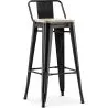 Taburete de Bar con Respaldo - Diseño Industrial - Madera y Acero - 76cm - New Edition - Stylix image 9