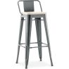 Taburete de Bar con Respaldo - Diseño Industrial - Madera y Acero - 76cm - New Edition - Stylix image 9