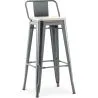 Taburete de Bar con Respaldo - Diseño Industrial - Madera y Acero - 76cm - New Edition - Stylix image 9