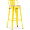 Taburete de Bar con Respaldo - Diseño Industrial - Madera y Acero - 76cm - New Edition - Stylix image 9