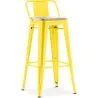 Taburete de Bar con Respaldo - Diseño Industrial - Madera y Acero - 76cm - New Edition - Stylix image 9