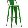 Taburete de Bar con Respaldo - Diseño Industrial - Madera y Acero - 76cm - New Edition - Stylix image 9