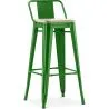 Taburete de Bar con Respaldo - Diseño Industrial - Madera y Acero - 76cm - New Edition - Stylix image 9