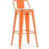 Taburete de Bar con Respaldo - Diseño Industrial - Madera y Acero - 76cm - New Edition - Stylix image 9