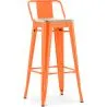Taburete de Bar con Respaldo - Diseño Industrial - Madera y Acero - 76cm - New Edition - Stylix image 9