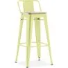 Taburete de Bar con Respaldo - Diseño Industrial - Madera y Acero - 76cm - New Edition - Stylix image 9