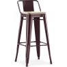 Taburete de Bar con Respaldo - Diseño Industrial - Madera y Acero - 76cm - New Edition - Stylix image 9