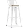 Taburete de Bar con Respaldo - Diseño Industrial - Madera y Acero - 76cm - New Edition - Stylix image 9