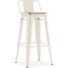 Taburete de Bar con Respaldo - Diseño Industrial - Madera y Acero - 76cm - New Edition - Stylix image 9