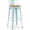 Taburete de Bar con Respaldo - Diseño Industrial - Madera y Acero - 76cm - New Edition - Stylix image 9