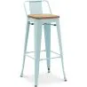 Taburete de Bar con Respaldo - Diseño Industrial - Madera y Acero - 76cm - New Edition - Stylix image 9