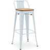 Taburete de Bar con Respaldo - Diseño Industrial - Madera y Acero - 76cm - New Edition - Stylix image 9