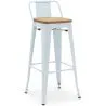 Taburete de Bar con Respaldo - Diseño Industrial - Madera y Acero - 76cm - New Edition - Stylix image 9