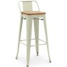 Taburete de Bar con Respaldo - Diseño Industrial - Madera y Acero - 76cm - New Edition - Stylix image 9
