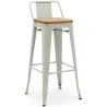 Taburete de Bar con Respaldo - Diseño Industrial - Madera y Acero - 76cm - New Edition - Stylix image 9
