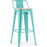 Taburete de Bar con Respaldo - Diseño Industrial - Madera y Acero - 76cm - New Edition - Stylix image 9