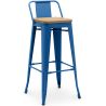 Taburete de Bar con Respaldo - Diseño Industrial - Madera y Acero - 76cm - New Edition - Stylix image 9