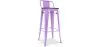 Taburete de Bar con Respaldo Diseño Industrial - Madera y Acero - 76 cm -  Stylix image 9