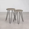 Pack de 2 Mesas Auxiliares - Diseño Industrial - Madera y Metal - Hairpin image 9