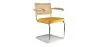 Silla de Comedor con reposabrazos - Tapizada en Terciopelo - Madera y Ratán - Martha image 9