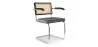 Silla de Comedor con Reposabrazos - Tapizado en Terciopelo - Madera y Ratán - Hyre image 9