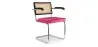 Silla de Comedor con Reposabrazos - Tapizado en Terciopelo - Madera y Ratán - Hyre image 9