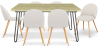 Pack Mesa de Comedor Diseño Industrial 150cm & 6 Sillas de Comedor Tapizadas en Bouclé - Evelyne image 9