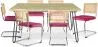 Pack Mesa de Comedor Diseño Industrial 150cm & 6 Sillas de Comedor de Ratán - Tapizado en Terciopelo - Martha image 9