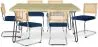 Pack Mesa de Comedor Diseño Industrial 150cm & 6 Sillas de Comedor de Ratán - Tapizado en Terciopelo - Martha image 9