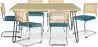 Pack Mesa de Comedor Diseño Industrial 150cm & 6 Sillas de Comedor de Ratán - Tapizado en Terciopelo - Martha image 9