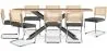 Pack Mesa de Comedor Diseño Industrial de Madera (200cm)  & 8 Sillas de Comedor de Ratán - Tapizado en Terciopelo - Martha image 9