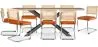 Pack Mesa de Comedor Diseño Industrial de Madera (200cm)  & 8 Sillas de Comedor de Ratán - Tapizado en Terciopelo - Martha image 9