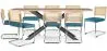 Pack Mesa de Comedor Diseño Industrial de Madera (200cm)  & 8 Sillas de Comedor de Ratán - Tapizado en Terciopelo - Martha image 9