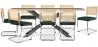 Pack Mesa de Comedor Diseño Industrial de Madera (200cm)  & 8 Sillas de Comedor de Ratán - Tapizado en Terciopelo - Martha image 9