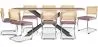 Pack Mesa de Comedor Diseño Industrial de Madera (200cm)  & 8 Sillas de Comedor de Ratán - Tapizado en Terciopelo - Martha image 9