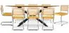 Pack Mesa de Comedor Diseño Industrial de Madera (220cm)  & 8 Sillas de Comedor de Ratán - Tapizado en Terciopelo - Martha image 9