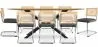 Pack Mesa de Comedor Diseño Industrial de Madera (220cm)  & 8 Sillas de Comedor de Ratán - Tapizado en Terciopelo - Martha image 9