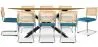 Pack Mesa de Comedor Diseño Industrial de Madera (220cm)  & 8 Sillas de Comedor de Ratán - Tapizado en Terciopelo - Martha image 9