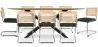 Pack Mesa de Comedor Diseño Industrial de Madera (220cm)  & 8 Sillas de Comedor de Ratán - Tapizado en Terciopelo - Martha image 9